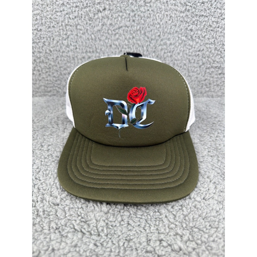 DC Shoes Rose Trucker Hat Olive Green White‎ Mesh Snapback Mens OSFA  NEW!